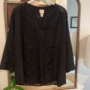 Chico’s black blouse; excellent condition